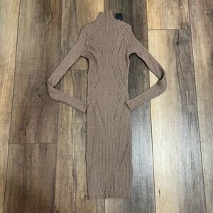 NWT Lulus Brown Midi Bodycon dress